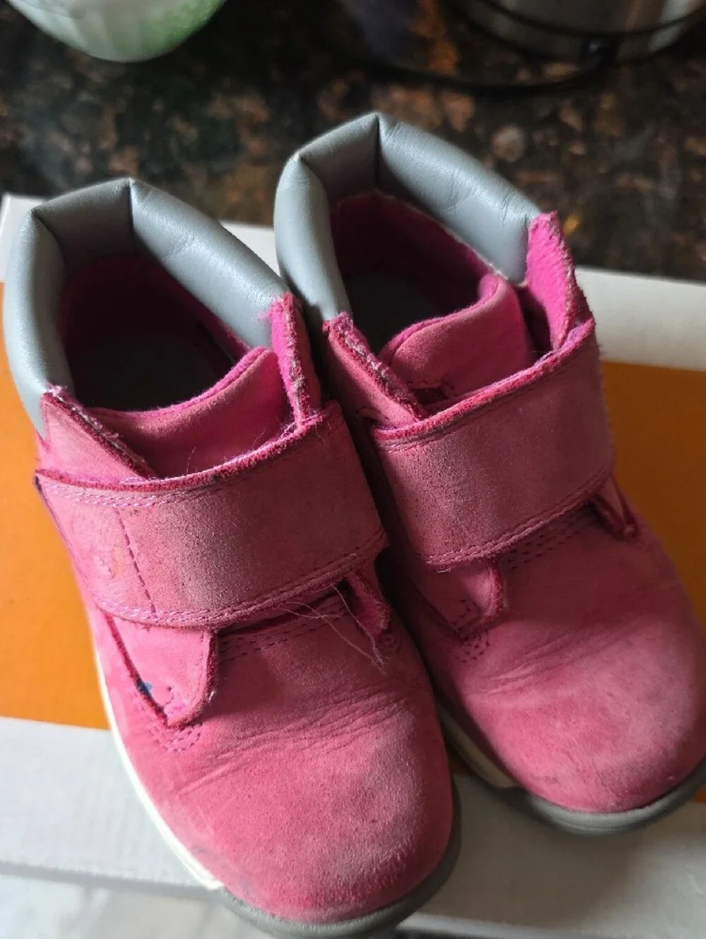 Timberland Timber Tykes Kids Pink Nubuck Velcro Ankle Boots